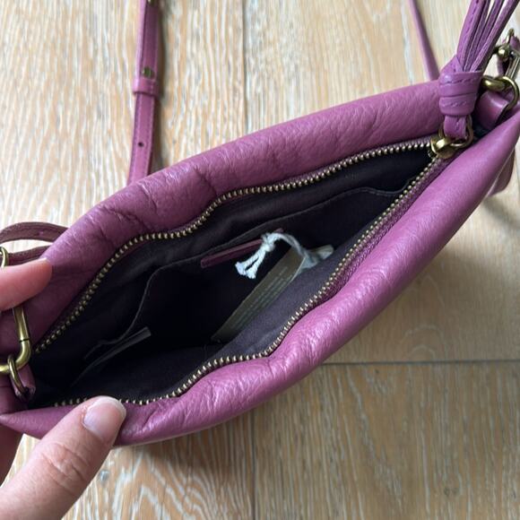 NWT Madewell The Puffer Leather Crossbody Bag Warm Violet Pink - Picture 5 of 6